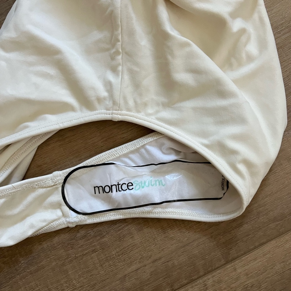 Montce Cream One Piece Swimsuit with Plunging Neckline - Picture 4 of 6